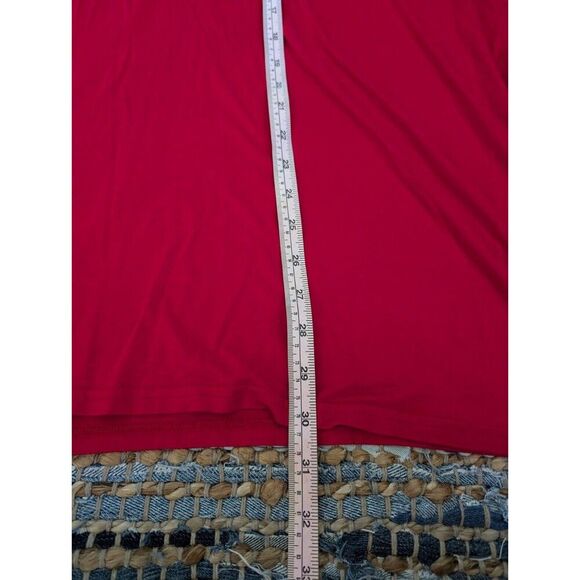 Bamboo Knit Oversized S Red Vneck Stretch L/S Soft Comfy Cozy Dolman Sleeves - Picture 5 of 7